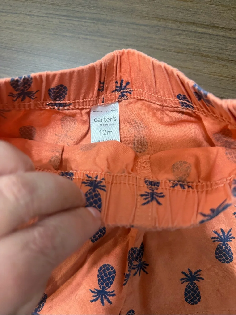Carter's Orange Shorts with Navy Pineapple Print